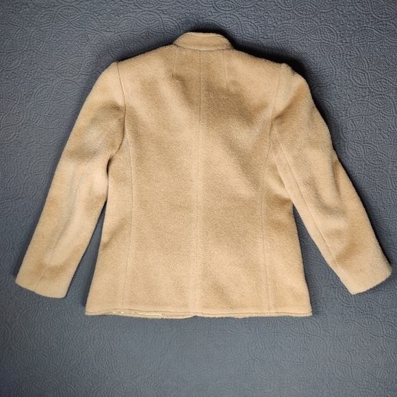 Harve Bernard Tan Cashmere Wool Button Front Coat Union Made Womens 6 Timeless - Picture 2 of 16